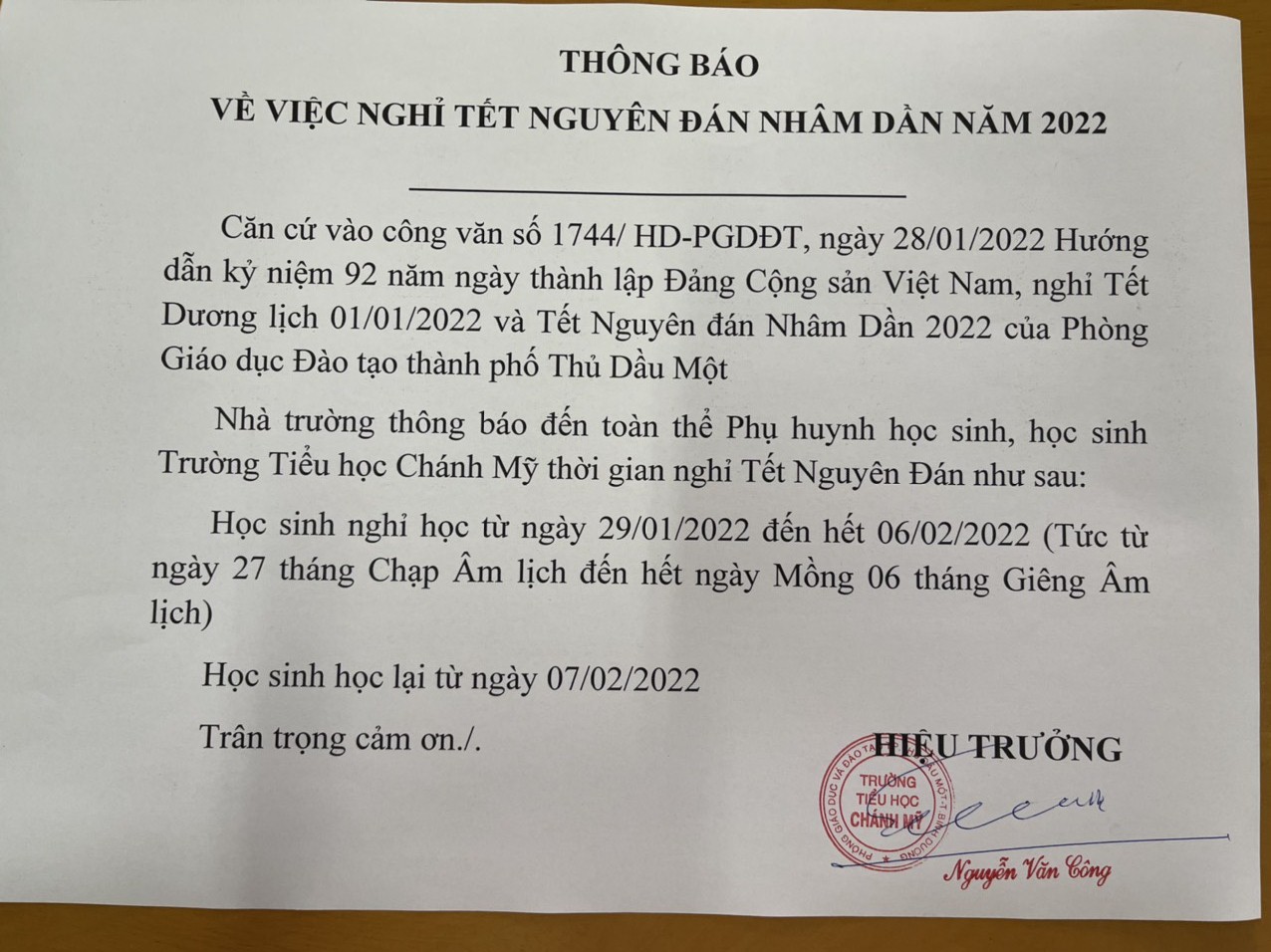 nghi tet