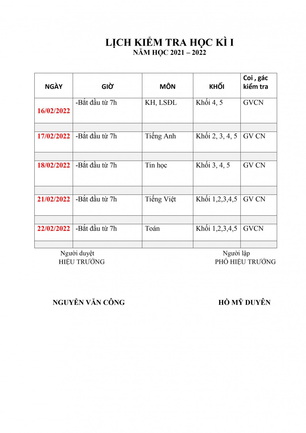 lich kiem tra hk1 2021 2022